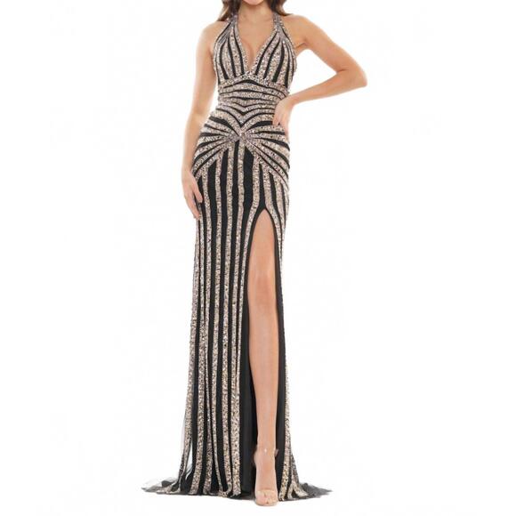 COLORS DRESS Dresses & Skirts - NEW COLORS DRESS sequin halter dress in black/gold